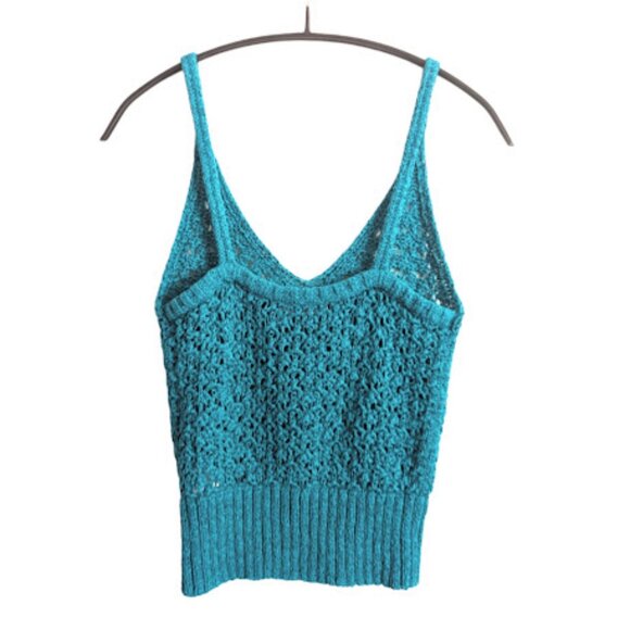 J.Crew Cropped V-Neck Sweater-Tank in Textured Pointelle, Retro Jade Green - Picture 2 of 13